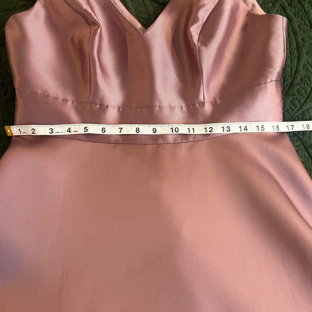 Alfred Sung D765 Dusty Rose Satin Twill High-Low Cocktail Bridesmaid Dress Sz 12 - Picture 9 of 10